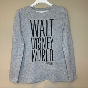 Disney Parks Sweatshirt Walt Disney World Resort Women M Gray Mickey Mouse Ears